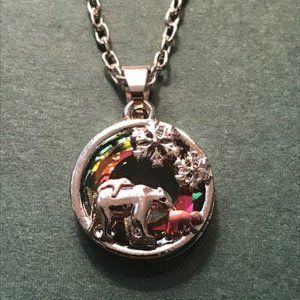 Bear Family Silver Colored Necklace